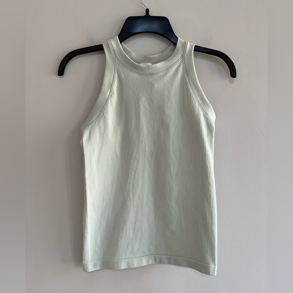 Athleta Renew Seamless Ribbed Racerback Tank in Very Pale Green, size XS - Picture 2 of 7
